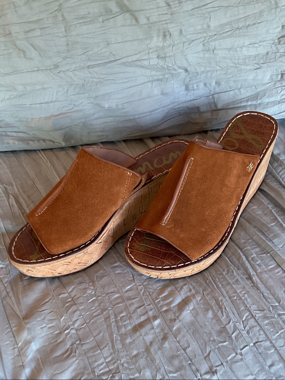 Sam Edelman Chestnut Ranger Suede Platform Sandals